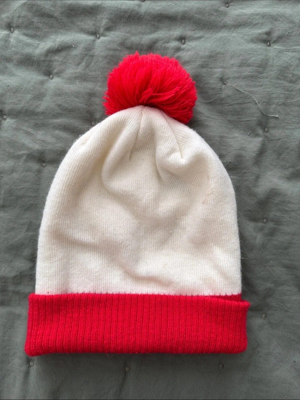 White and Red Pom Beanie Hat Where’s Waldo